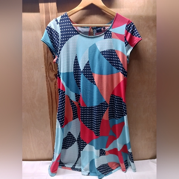 Kaari Blue Dress/ Size M/ Stretch, Pullover, Keyhole, Short Sleeve - Picture 1 of 11